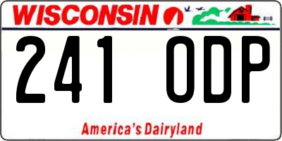 WI license plate 241ODP