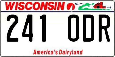 WI license plate 241ODR