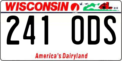 WI license plate 241ODS