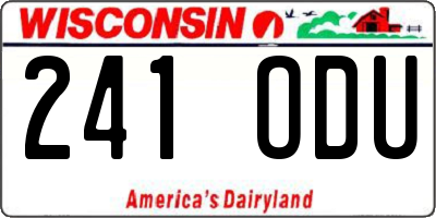 WI license plate 241ODU
