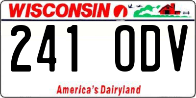 WI license plate 241ODV