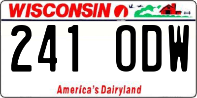 WI license plate 241ODW