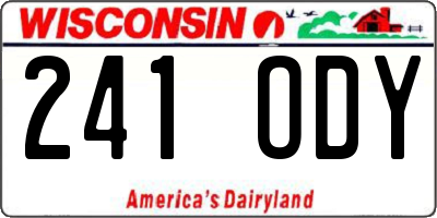 WI license plate 241ODY