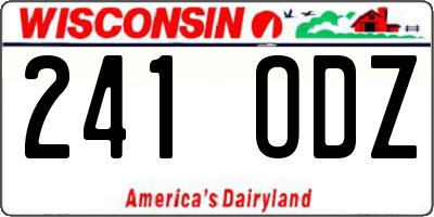 WI license plate 241ODZ