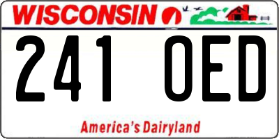 WI license plate 241OED