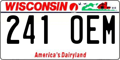 WI license plate 241OEM