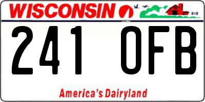 WI license plate 241OFB
