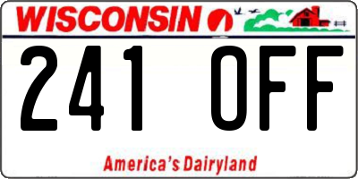 WI license plate 241OFF