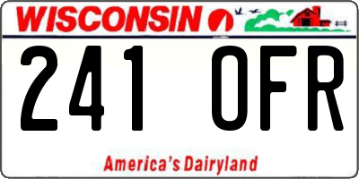 WI license plate 241OFR