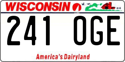 WI license plate 241OGE