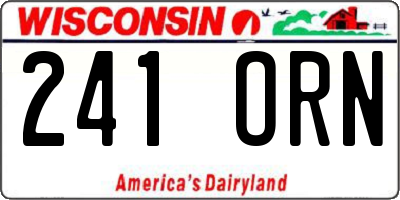 WI license plate 241ORN