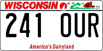 WI license plate 241OUR