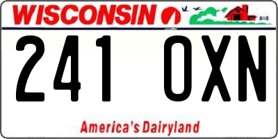 WI license plate 241OXN