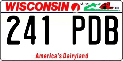 WI license plate 241PDB