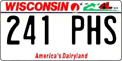 WI license plate 241PHS