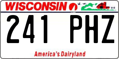 WI license plate 241PHZ