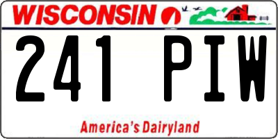 WI license plate 241PIW