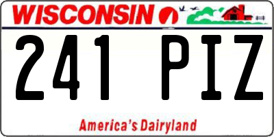 WI license plate 241PIZ