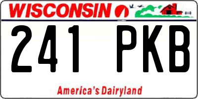 WI license plate 241PKB