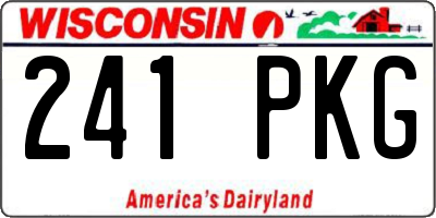 WI license plate 241PKG