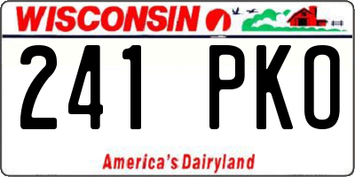 WI license plate 241PKO