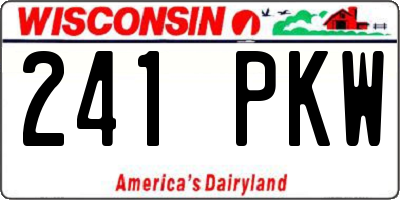 WI license plate 241PKW