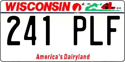 WI license plate 241PLF