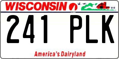 WI license plate 241PLK