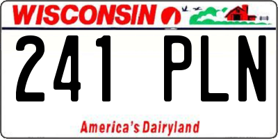 WI license plate 241PLN