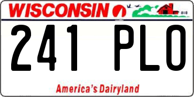WI license plate 241PLO