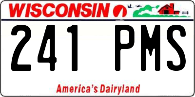 WI license plate 241PMS
