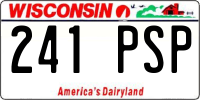 WI license plate 241PSP