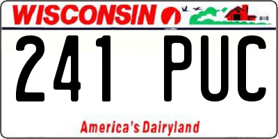 WI license plate 241PUC