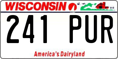 WI license plate 241PUR