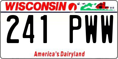 WI license plate 241PWW