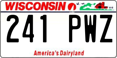 WI license plate 241PWZ