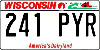 WI license plate 241PYR