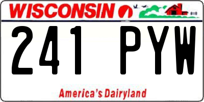 WI license plate 241PYW