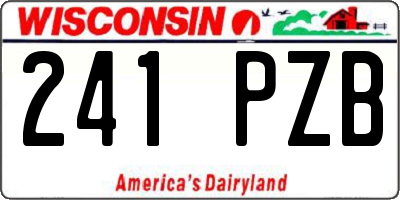 WI license plate 241PZB