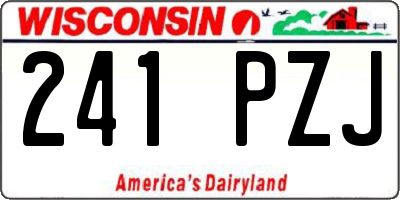 WI license plate 241PZJ