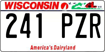 WI license plate 241PZR