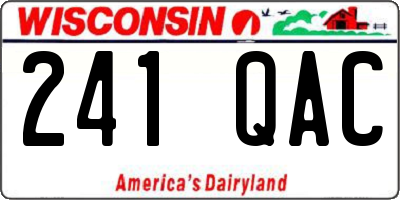 WI license plate 241QAC