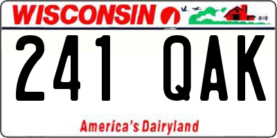 WI license plate 241QAK