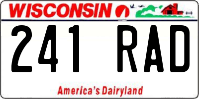WI license plate 241RAD
