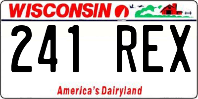 WI license plate 241REX
