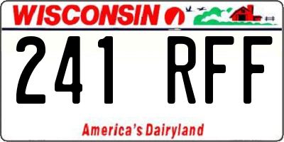 WI license plate 241RFF