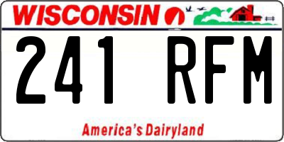 WI license plate 241RFM
