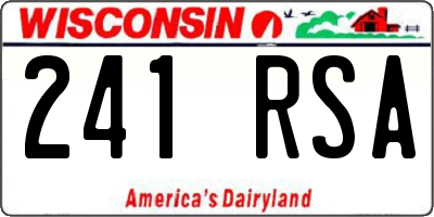 WI license plate 241RSA