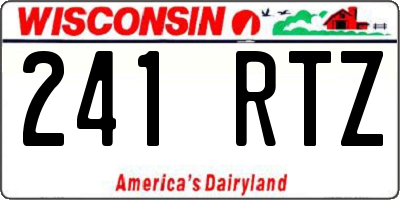 WI license plate 241RTZ