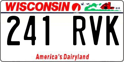 WI license plate 241RVK
